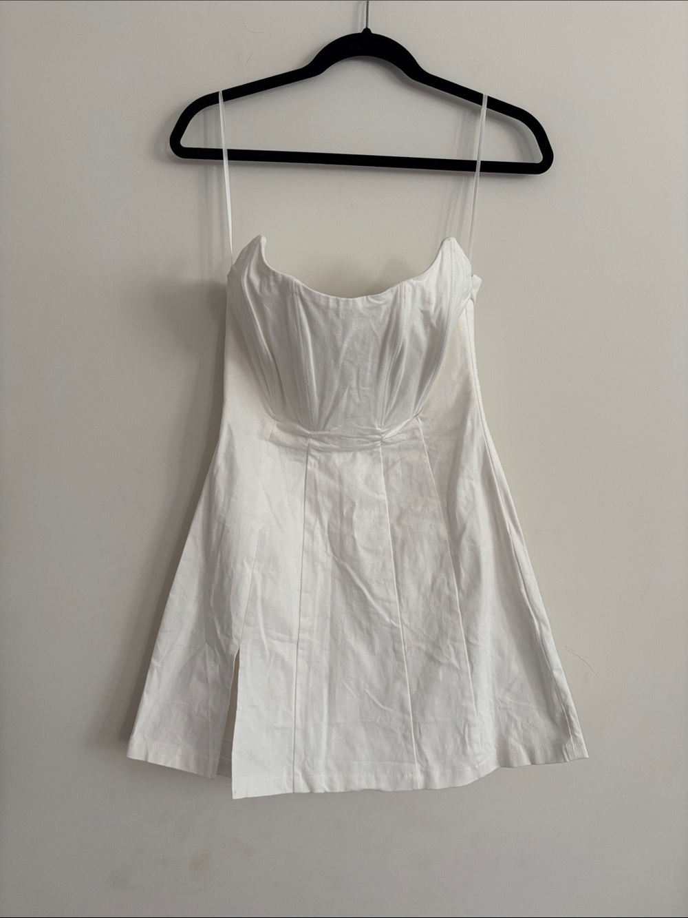 White Strapless A-Line Dress